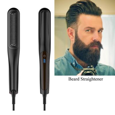 China Hotel New Arrival New Product Ideas Beard Straightener for Good Quality Ionic Mens Hair Brush Men's Hair Straightener for sale