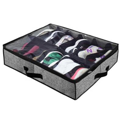 China Underbed Sustainable Storage Solution 12 Cell Storage Bag Under Bed Shoe Storage Organizer for sale