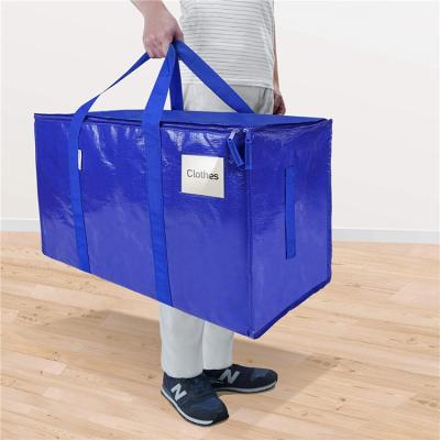 China Large Capacity House Storage Bag Extra Large PP Woven Canvas Duffle Bag Sustainable Moving Bag Travel Bag for sale