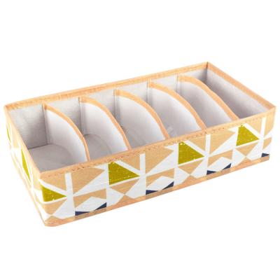 China 2020 Viable Drawer Divider Fabric Grid Closet Underwear Storage Box Organizer for Bras Panties Jars Ties for sale