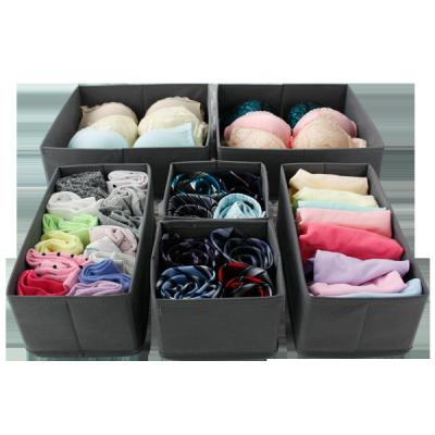 China Viable Household Items Fabric Storage Box Closet Dresser Drawer Foldable Organizer Divider With Drawers for sale