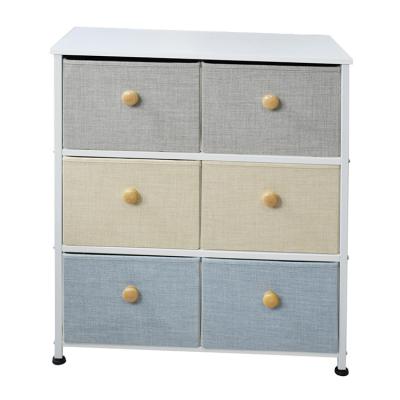 China Sustainable Furniture Storage Tower Unit for Bedroom, Hallway, Closet, Office Organization - Steel Frame, Wood Top, Easy Pull Fabric Bins for sale