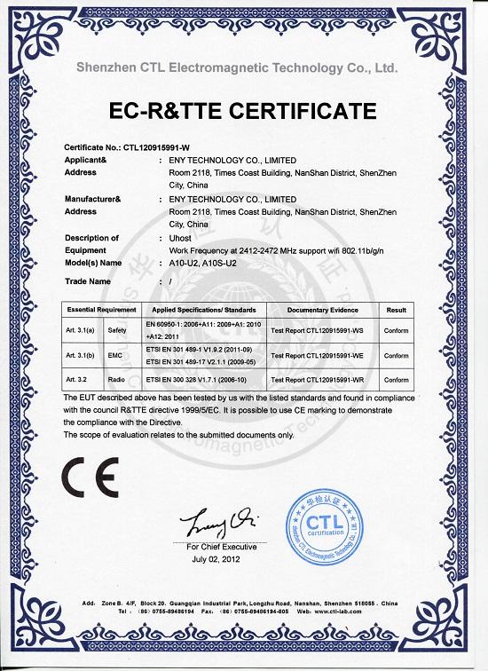 CE - Shenzhen ENY Technology Co., Ltd.