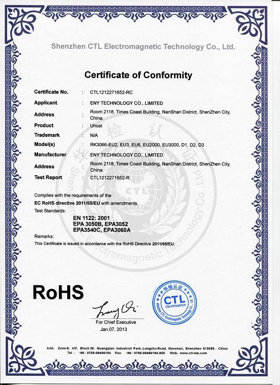 RoHS - Shenzhen ENY Technology Co., Ltd.