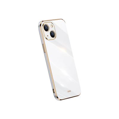 China Fashion 6D Slim Mini And Light Anti-fall Phone 13 Electroplating Case With Straight Frame for sale