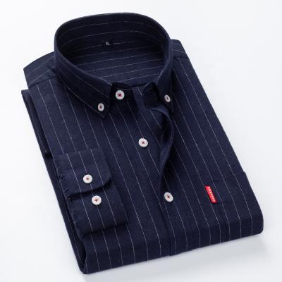 China 2021 New Men's Slim Striped Shirt Long Sleeve Men's Shirt Professional Wholesale Anti-pilling Party Dress for sale