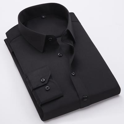 China Custom Logo Anti Pilling Solid Slim 100% Cotton Oxford Custom Long Sleeve Formal Shirts For Men for sale