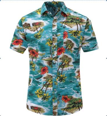 China Custom Casual Short Sleeve Beach Anti-Pilling Men's Hawaiian Shirts Quick Dry Summer Hawaiian Single Button for sale