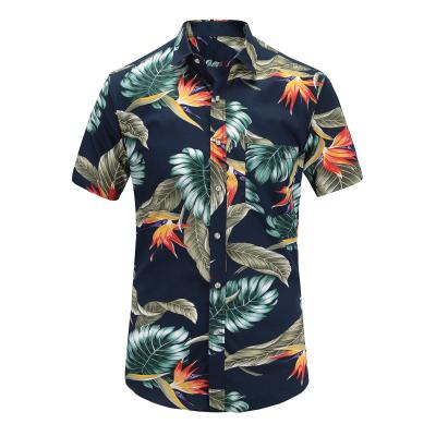 China Wholesale Single Button Casual Short Sleeve Custom Brand Anti-Pilling Summer Beach Hawaiian Men's Shirts for sale