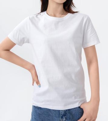 China 2022 Short Breathable New Arrivals Sleeve White Cotton Womens T Shirts for sale