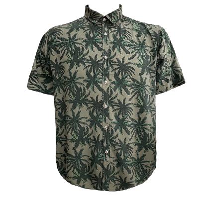 China Wholesale New Arrival Anti-pilling Men Fashion Short Sleeve Color Green Print for sale