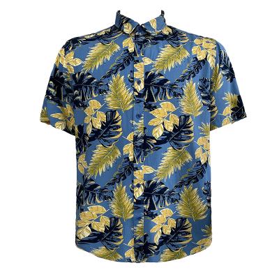 China Anti-pilling Men's Classic Summer Shorts Spring And Sleeve Plus Size Printed Viscosa Shirt for sale