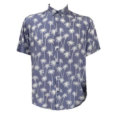 China Latest Design Anti-pilling Short Sleeve Shirt Brand Viscosa Casual Shirt Men Printing Mens Dress Shirt for sale