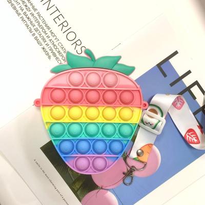 China 2022 silicone purse mini unicorn bag body jumping cross pack jumping bag fidgety person small toy change purse for sale