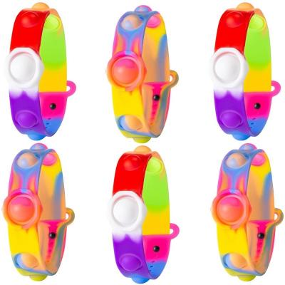 China Silicone Decompression Toy Device Sensory Bubble Fingertip Wristband Sensory Toys Jump Upsquirtle Person Wristband for sale