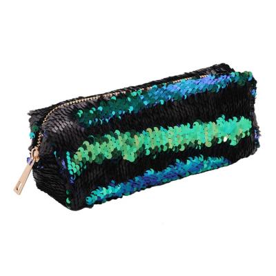 China Fashion Style Sequin Pouch Cosmetic Reversible Double Color Pencil Case Glitter Pencil Bag for sale