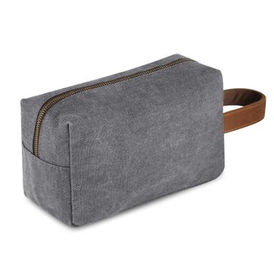 China Simple Canvas Bag Makeup Cosmetic Organizer Bag Shaving Dopp Case Men's Travel Toiletry Bag for sale