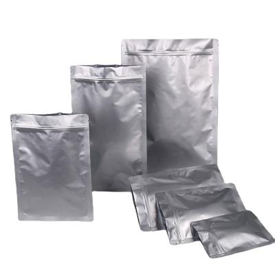 China Manufacturer Aluminum Foil Zip Lock Flat Bottom Mylar Lamination Silver Color Food Grade Packaging Pouch Moisture Proof Pouch for sale