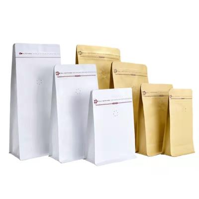 China Wholesale Custom Printing Biodegradable Gusset Side Stand Up Pouch Zipper Lock With Bottom Valve Square Coffee Bean Packaging Bag for sale