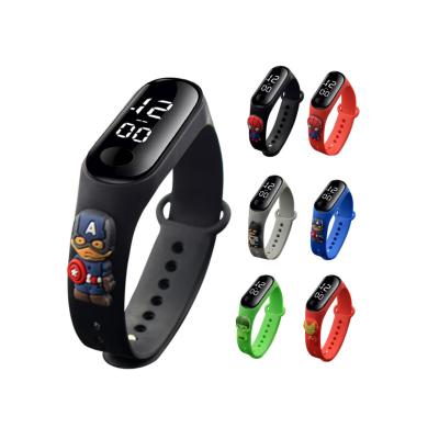 China Automatic Date Kids Student LED Wristband Bracelet Watch with Cute Cartoon Animal and Superhero Shape Wristband for sale