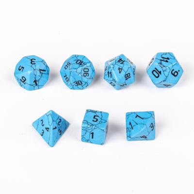 China Polyhedral Dies Set Senecio Handmade Custom Synthetic Snakes Stone 7pcs Polyhedral Game Stone Dies Set for sale