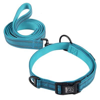 China Quick Release OEM/ODM Single Nylon Dog Collar With Dive Cloth Reflective Adjustable Leash Set Collares Para Perros Dog Accessories Leash for sale