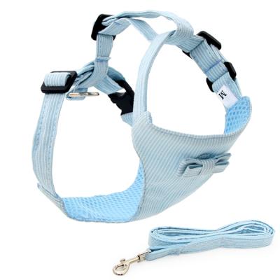 China OEM/ODM New Arrival Pet Fashion Design Vest Harness Adjustable Stocked Pet Striped Suit Cat Harness And Leash Set Chest Straps for sale