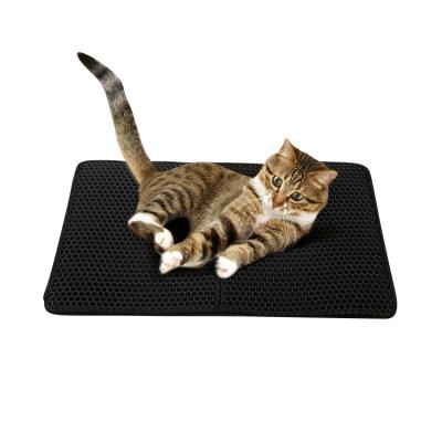 China Stocked OEM/ODM Hot Selling Soft Waterproof Safe Foldable Double Layer Cat Litter Pad Portable U Shaped Eco-Friendly Clean Easy for sale