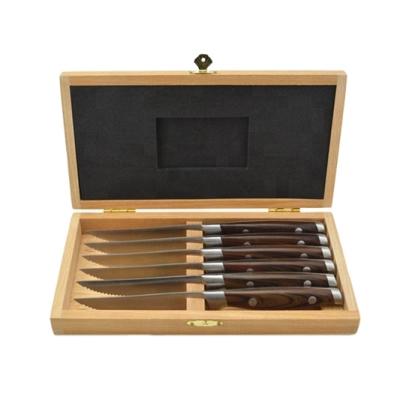 China Sustainable Wooden Handle Steak Knife Restaurant Steak Knives for sale