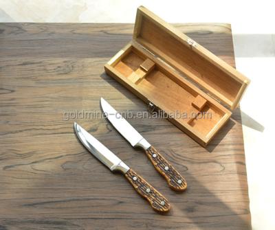 China GIF Sustainable Wooden Box Dinner Steak Knives Dinnerware Packing Sets for sale