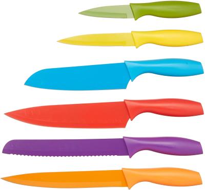 China Sustainable 5 Pieces PP Handle Knife Set Colored Nonstick Coated 5 Knife Sheath Covers for sale