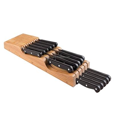 China Sustainable Bamboo Knife Block Knife Organizer To Save Kitchen Space, Ideal Sorter For Countertop Drawers for sale