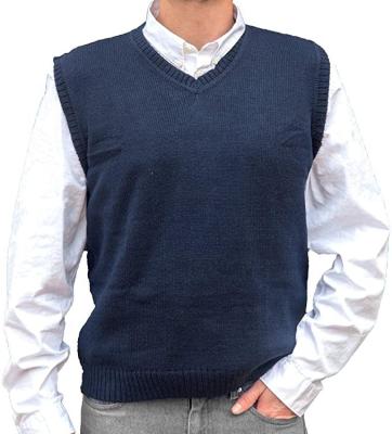 China Wholesale Wool Sweater Polo Neck Caual Custom Man Cotton Cashmere OEM Anti-wrinkle Sleeveless Knit Vest For Men for sale