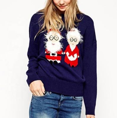 China Wholesale New Design Anti-wrinkle 2021 Custom Christmas Ugly Christmas Santa Funny Sweater For Women ugly Santa Claus clothing for sale