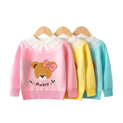 China European and American anti-pilling new winter children's cartoon sweater knitted for baby's 100% cotton sweater children's wear clothing for sale