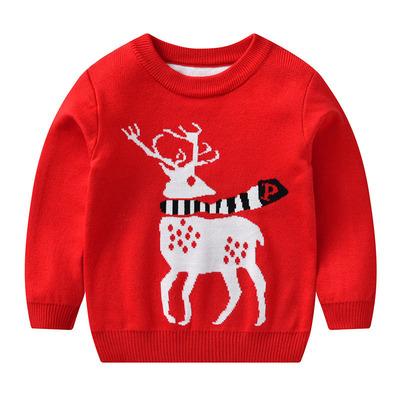 China European and American anti-pilling new winter stylish children's sweater deer for baby pattern sweater for boys and girls clothing for sale