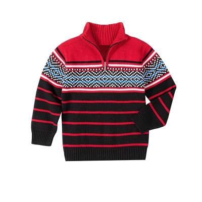 China High Quality 100% Cotton Knitwear Anti-Wrinkle Sweater For Kids Children Half Zipper Boy's Sweaters Quarter Pullover for sale