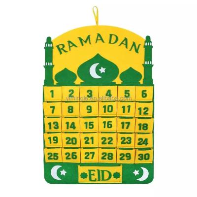 China Ramadan Advent Calendar Eid Mubarak Kareem Felt Countdown Calendar Felt For Kids Gift Muslim Balram Party Decor Supplies Wall Hanging for sale