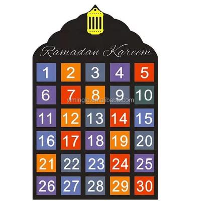 China Ramadan Advent Calendar Eid Mubarak Kareem Felt Countdown Calendar Felt For Kids Gift Muslim Balram Party Decor Supplies Wall Hanging for sale