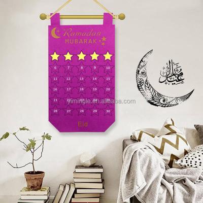 China Ramadan Advent Calendar Eid Mubarak Kareem Felt Countdown Calendar Felt For Kids Gift Muslim Balram Party Decor Supplies Wall Hanging for sale