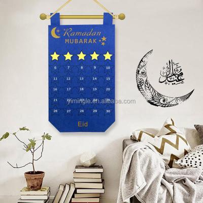 China Ramadan Advent Calendar Eid Mubarak Kareem Felt Countdown Calendar Felt For Kids Gift Muslim Balram Party Decor Supplies Wall Hanging for sale