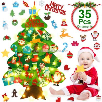 China Eco-friendly Material Wholesale Felt Fabric Christmas Tree Children's 3D Self-Assembled Felt Christmas Tree Christmas Tree for sale