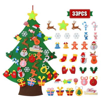 China Eco-friendly Material Home Decoration Felt Christmas Tree Christmas Tree Ornaments Children New Year Door Wall Ornaments Christmas Tree for sale