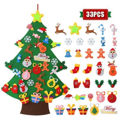 China Eco-friendly Material Wholesale Felt Fabric Christmas Tree Christmas Tree Ornaments Children's 3D Self-Assembled Felt Christmas Tree for sale