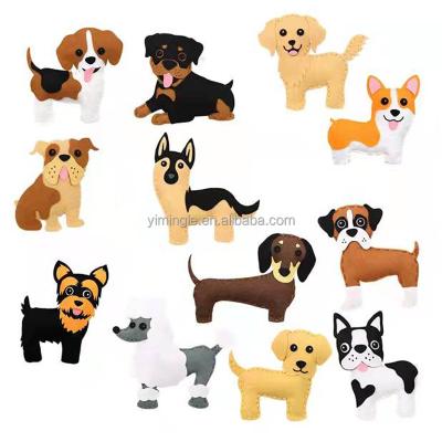 China Eco-Friendly Material Craft Kit Kids DIY Crafting And Sewing Puppy Dog Set Plush Felt Plushie For Girls And Boys Educational Beginners for sale