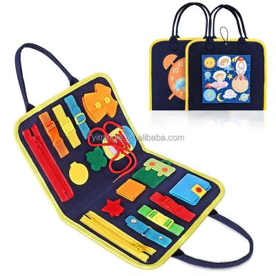 China Foldable eco-friendly material children's toys felt board busy baby educational felt toys cute and fashionable children's learning board for sale