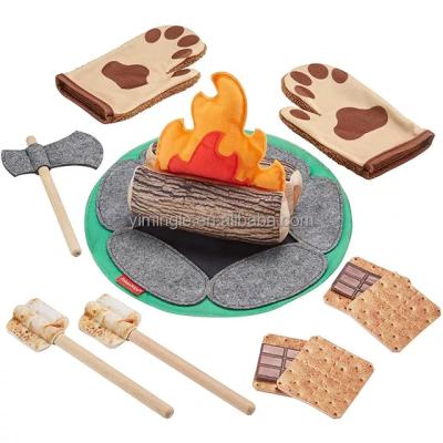 China Campfire Eco-friendly Material Shape Pretend Handmade DIY Toy Playset Gift Camping Game Felt Plush Kids Home Decor Stuffed Indoor Education for sale