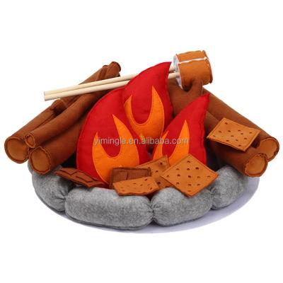 China Campfire Eco-friendly Material Shape Pretend Handmade DIY Toy Playset Gift Camping Game Felt Plush Kids Home Decor Stuffed Indoor Education for sale