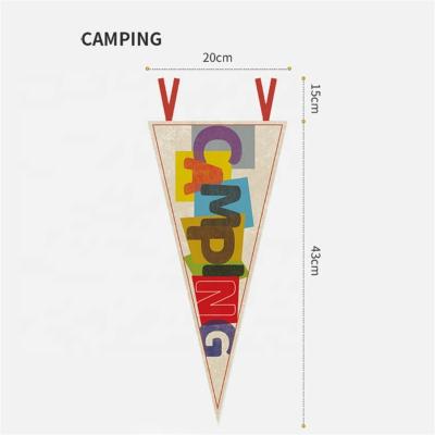 China Advertising Custom Felt Triangle Pennant Flags Customized Printing Logos Felt Decoration Flag for sale