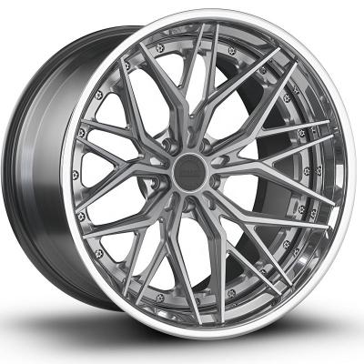 China Kipardo Aluminum Lip 18 24 Inch Center Brushed Center Polished Customs Luxury Forged Wheels For Wholesale for sale